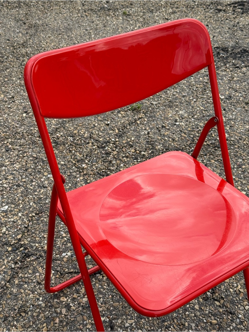 Red IKEA TED Vintage Folding Chair c1980s by Niels Gammelgaard N4